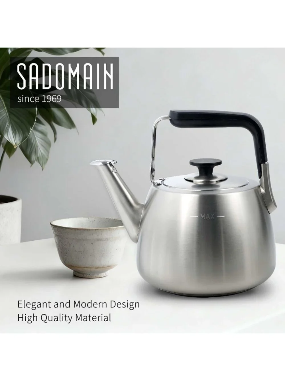 Silver Stainless Steel Kitchen Whistling Stovetop Tea Kettle Large Capacity